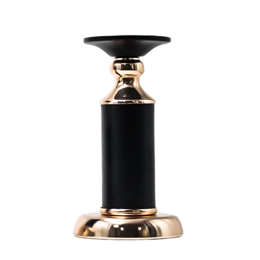 Modern Light Luxury Dinner Home Accessories Black Gold Metal Candle Holder