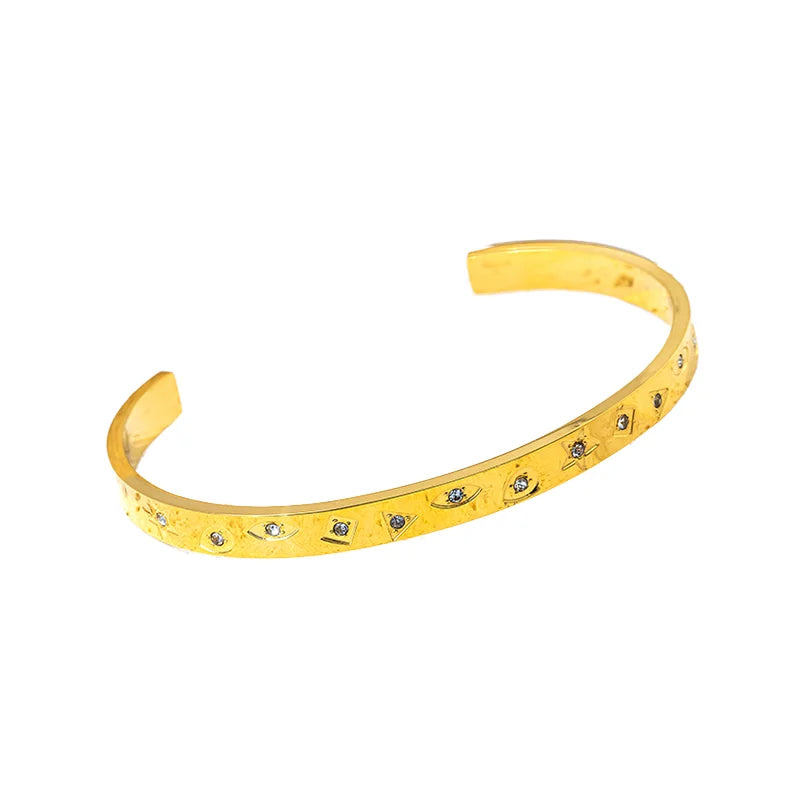 Powell New Arrival ODM Religious Chain Link Bracelet Stainless Steel with Gold-Plating Trendy Classic Fashionable Cuff Bracelet