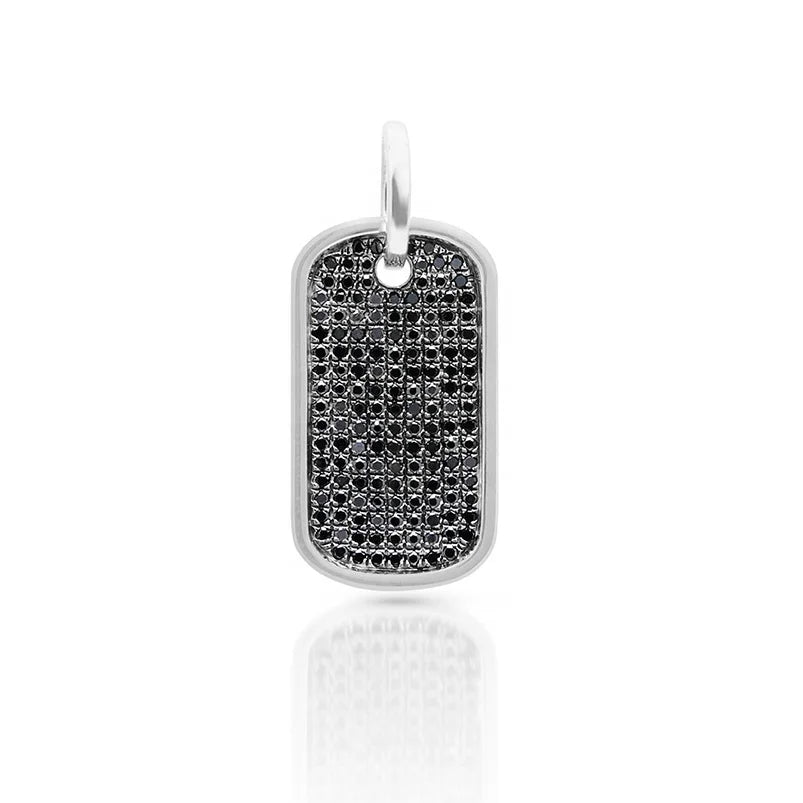 Gemnel Personalized Black CZ Dog Pendant 925 Sterling Silver Designer Necklace for Men
