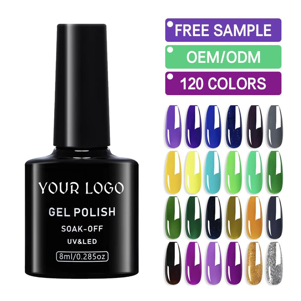Custom Private Label Gel Polish Set 120 Colors UV Gel Vegan OEM Gel Polish Private Label Nail
