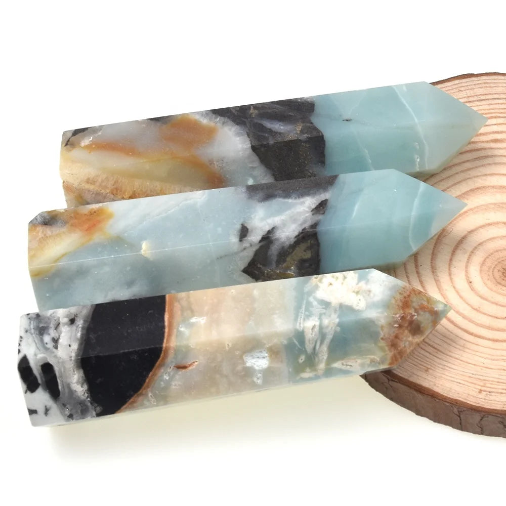 Wholesale 6-9cm Natural Quartz Tower Crystals Point Sky Blue Crystals Wand Crystal Healing Stone