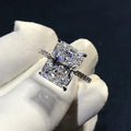 Luxury Square Radiant Ring Cut Simulated Diamond CZ Ring 925 Sterling Silver Engagement Wedding Band Rings