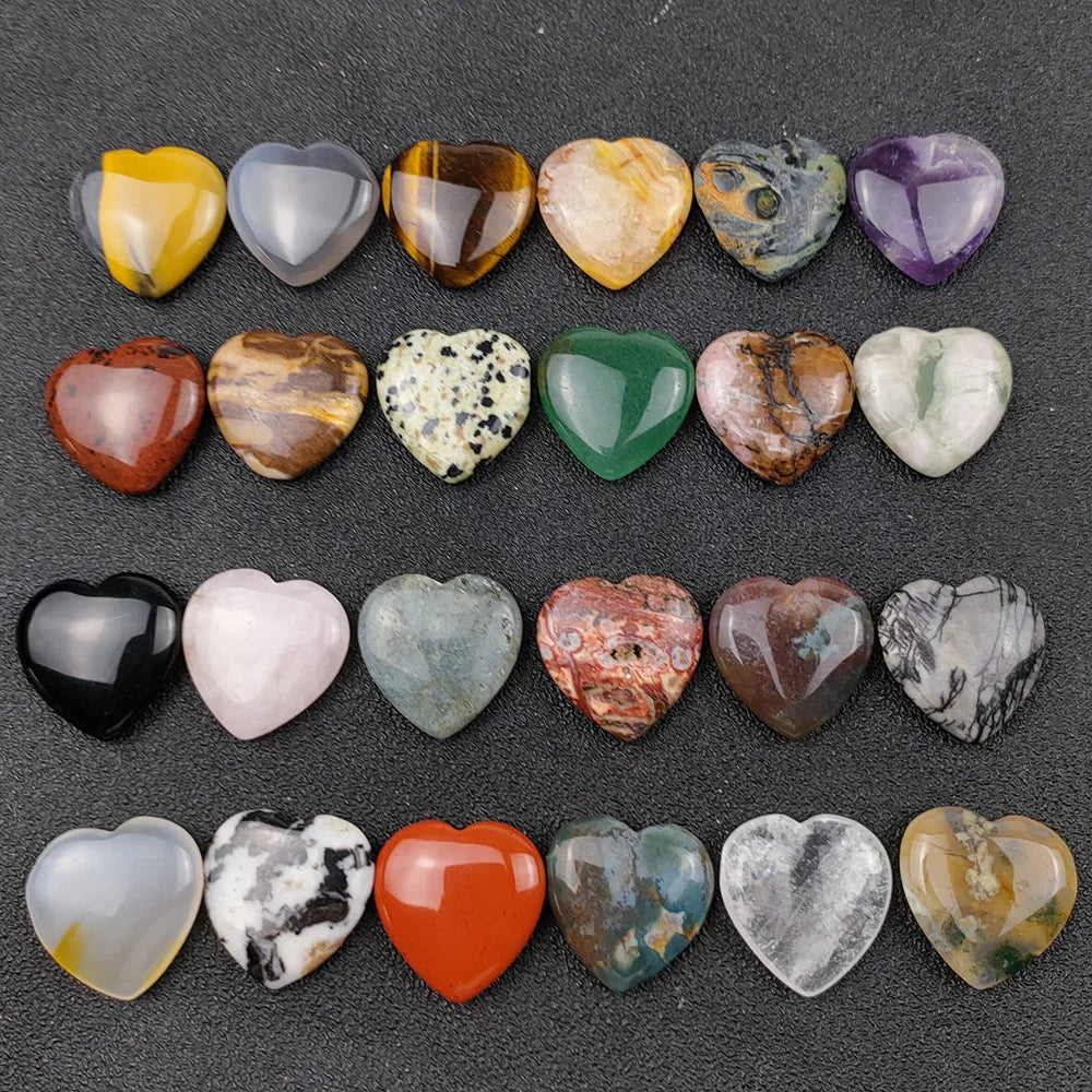 DIY Wholesale Natural Crystal Heart Polished Rose Quartz Clear Quartz Crystal Heart for Sale