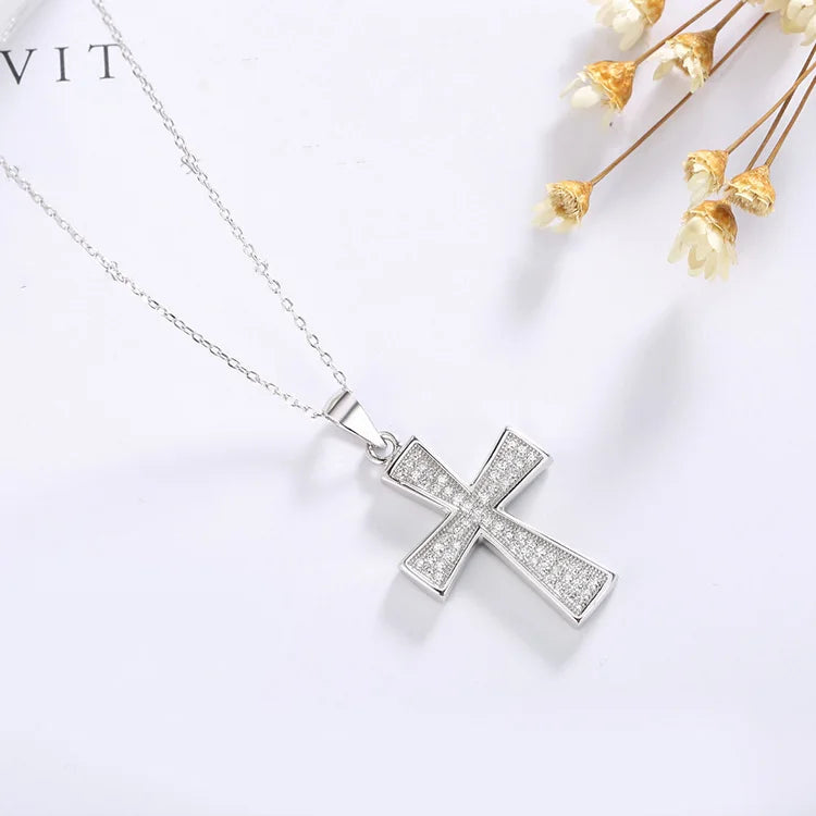 POLIVA Personalized Jewelry 925 Sterling Silver Pendants Rhodium Plated Fashion Hip Hop Cross Pendant