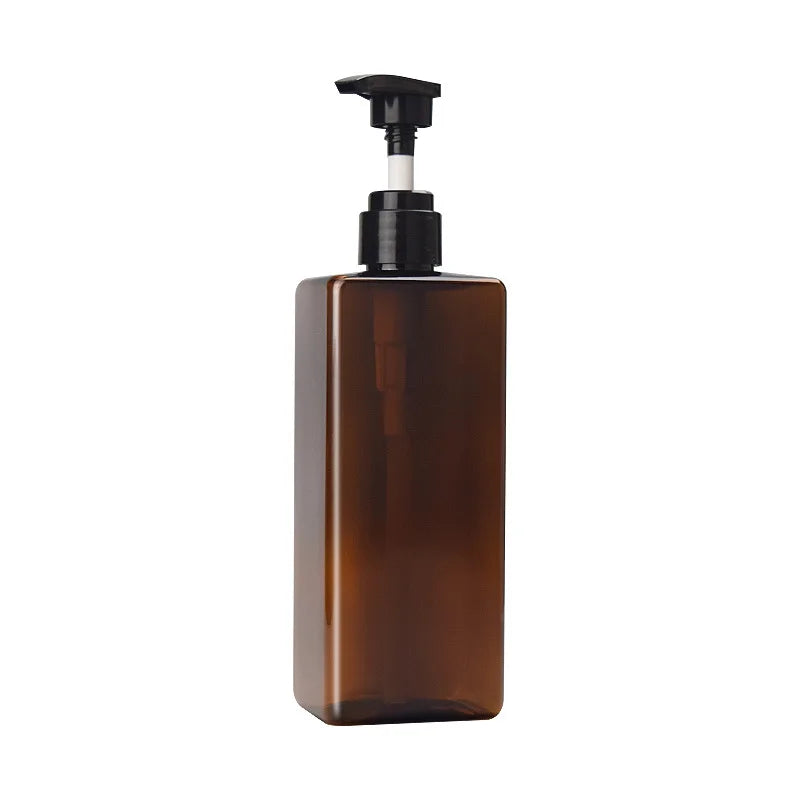 2024 New Style Wholesale 500ml  Plastic Bottle square Transparent Plastic Bottles for Cosmetic