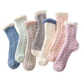 HF Unisex Winter Thick Warm Fluffy Fuzzy Cozy Coral Fleece Velvet Sleeping Floor Socks Anti-Slip Disposable