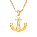 Trendy Stylish Men's Necklace Jewelry Hebrew Anchor Pendant Stainless Steel Necklace for Man