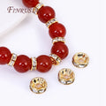 Lot 50pcs 4/6/8mm 18K Gold Plated Rhinestone Rondelles Zircon Crystal Beads for Bracelet Making Loose Spacer Beads Accessories