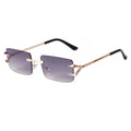 STY8070A Fashion Gradient Gray Rimless Rectangle Sunglasses for Women Men 2024 Luxury Brand Designer Blue Frameless Sun Glasses