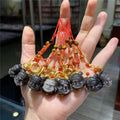 HZ Nezha-2 Natural Silver Meteorite USB Flash Drive Keychain Lotus Pod Phone Pendant Natural Silver Sheen Obsidian Nezha Head