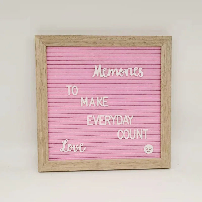 10x10inch Pink Felt Letter Board With Letters and Numbers for Message Board Classroom Decor With Changeable Letters