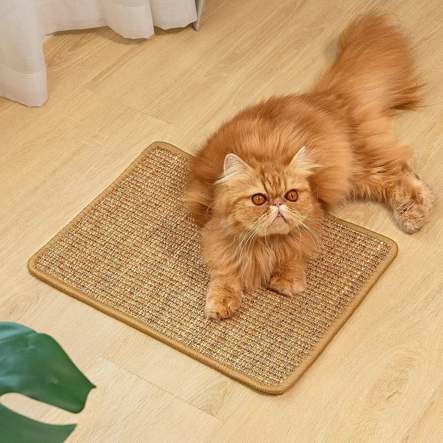 Natural Sisal Cat Scratch Mats Customize Cat Scratcher Mat Anti-Slip Horizontal Cat Scratching Rug