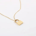 New Arrival Women Luxury 18K Gold Plated Big Pendant Lock Chain Necklace Link Padlock Necklace Stainless Steel