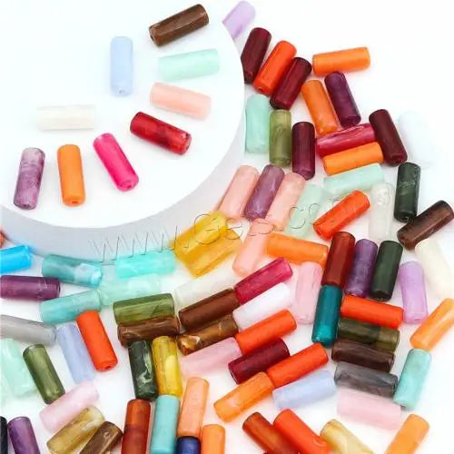 DIY Jewelry Making Bulk Column Fancy Lace Acrylic Beads More Colors for Choice 8x20mm 480pcs/bag 1542246