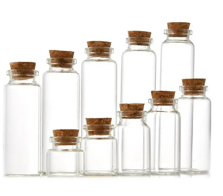 Clear Small Mini Borosilicate Glass test Tube Bottle Vials With Cork Lid Stopper for Candy Food Storage