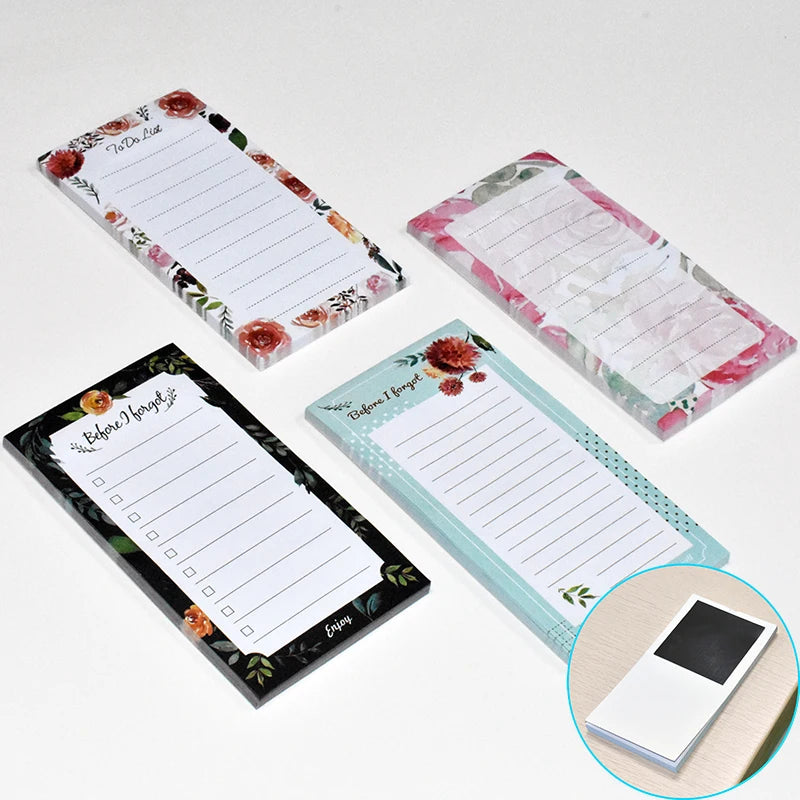 Hot Sale Fridge Magnetic Memo Pad 10 Pcs Per Set Loose Leaf Reusable Magnetic Sticky Notes with Self-adhesive