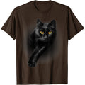Fitspi Black Cat Yellow Eyes T-Shirt Cats Tee Shirt Gifts Wholesale