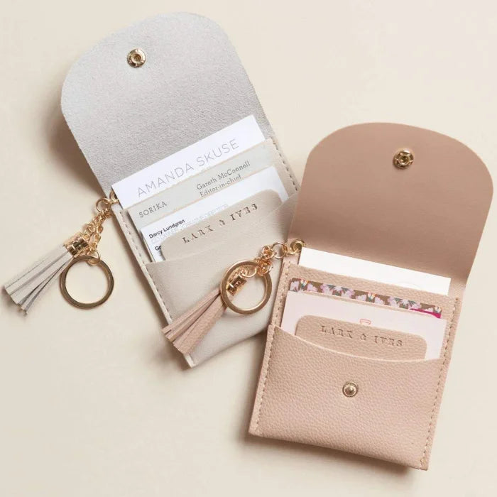 Small Card Wallet Women's Short Wallet PU Leather Coin Purse Clutch Wallet Business ID Credit Card Holder Card Case with Tassel