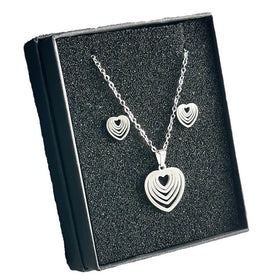 New 2024 Ins Stainless Steel Women's Fashion Necklace Jewelry Set for Women Earring Heart Jewelry Titanium Steel Earring Fashion