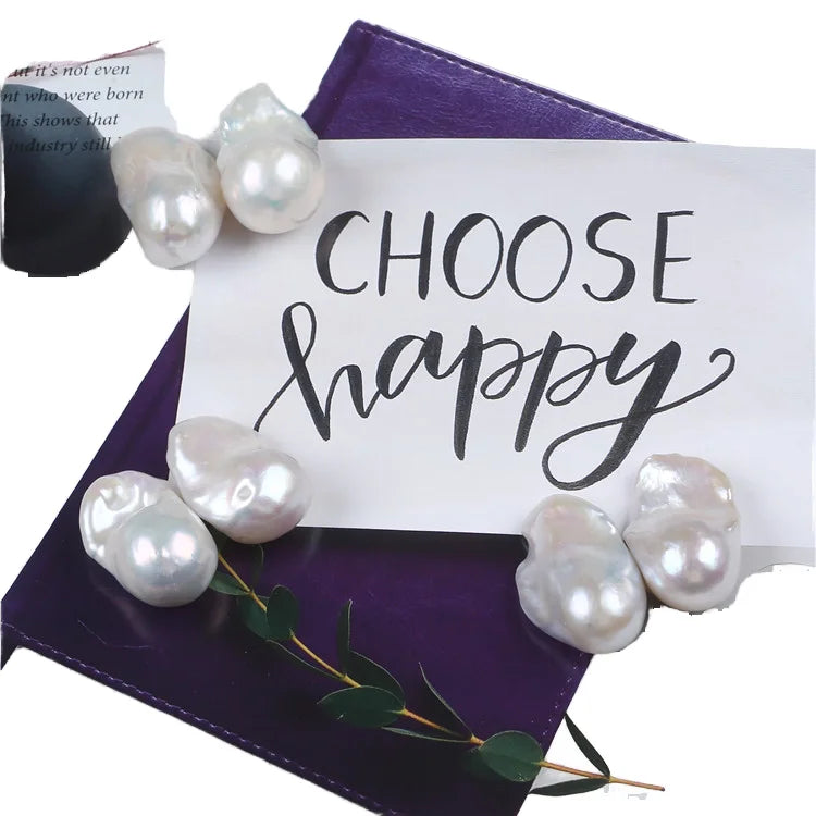 17-19mm Natural Freshwater White Big Baroque Shape Pearl Beads Color Pearls Without Hole Loose Beads for Jewelry Making