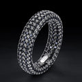 Rock Mens Jewelry Hip Hop Real 925 Sterling Silver Full Black VVS Moissanite Diamond Iced Out Stamp Finger Ring for Women Man