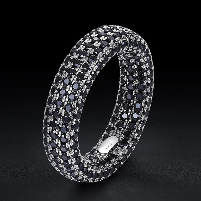 Rock Mens Jewelry Hip Hop Real 925 Sterling Silver Full Black VVS Moissanite Diamond Iced Out Stamp Finger Ring for Women Man