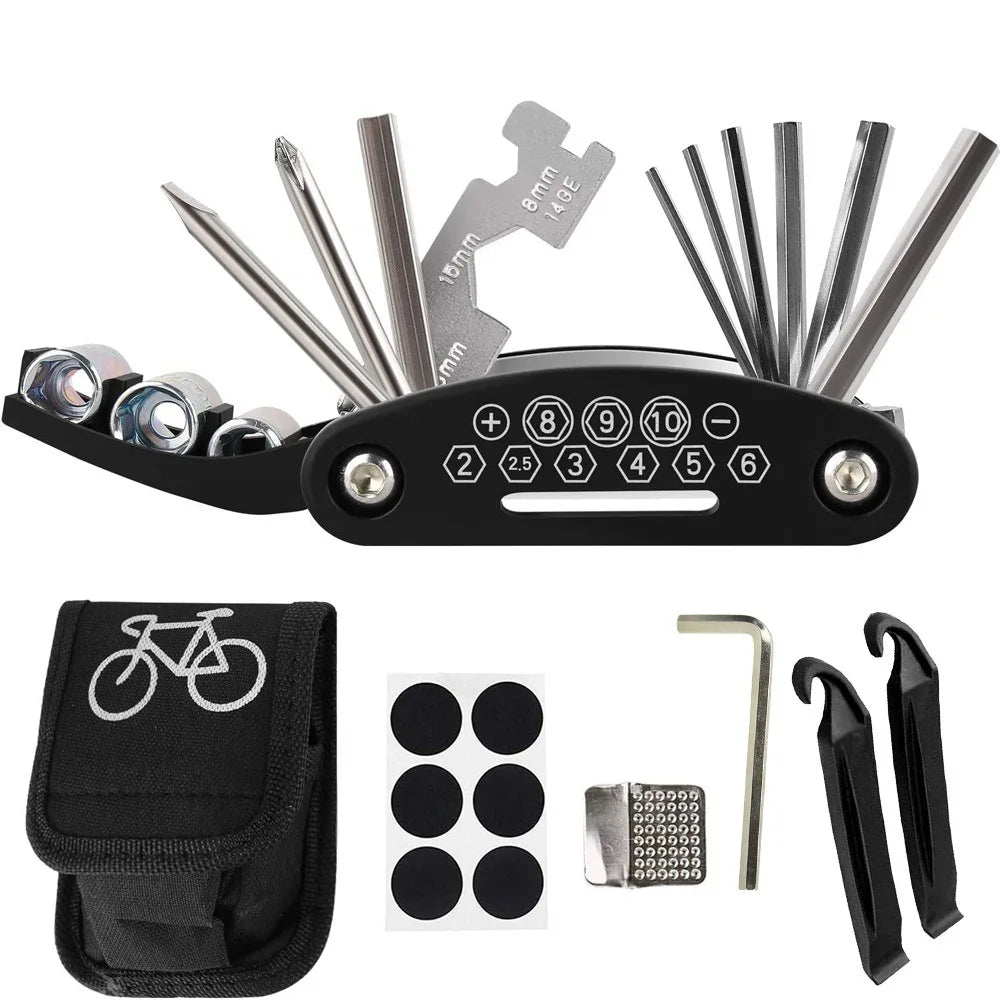 Cheap Price 16-IN-1 Mountain Bike Maintenance Tool Tyre Repair Screwdriver Set Bicycle Repair Kit