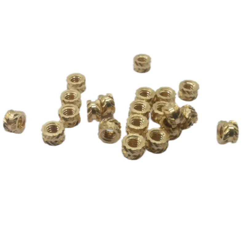 M2.0 ISO Metric Class 8 Brass Plain Finish Insert Nut with M2.0 Thread for Plastic Manufacturers