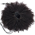 Ready to Ship 4B 4C Peruvian Virgin Human Hair Afro Kinky Curly HD Lace Ponytail Double Weft Straight Wave Styles 1B Color