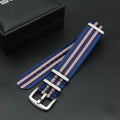 Yunse New Bulk Nylon Watch Strap Double Pass Wrist Watchband 20mm Blue Red White Striped Watch Band One Piece