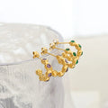 New Pvd Plated 316 Stainless Steel Zircon Crystal Hoop Earrings Women Fashion Jewelry
