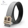 Blu Flut Leather Belt Men Fashion Designer Mens Leather Belts for Men B Shaped Metal Buckle Belts Custom
