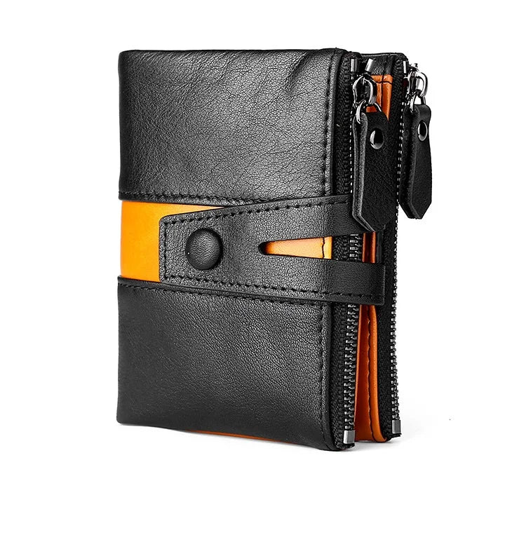 Wholesale Super Real Leather RFID Wallets Men's Coin Purse Credit Visa Card Wallet Business Card Holder Pouch with Money Clip
