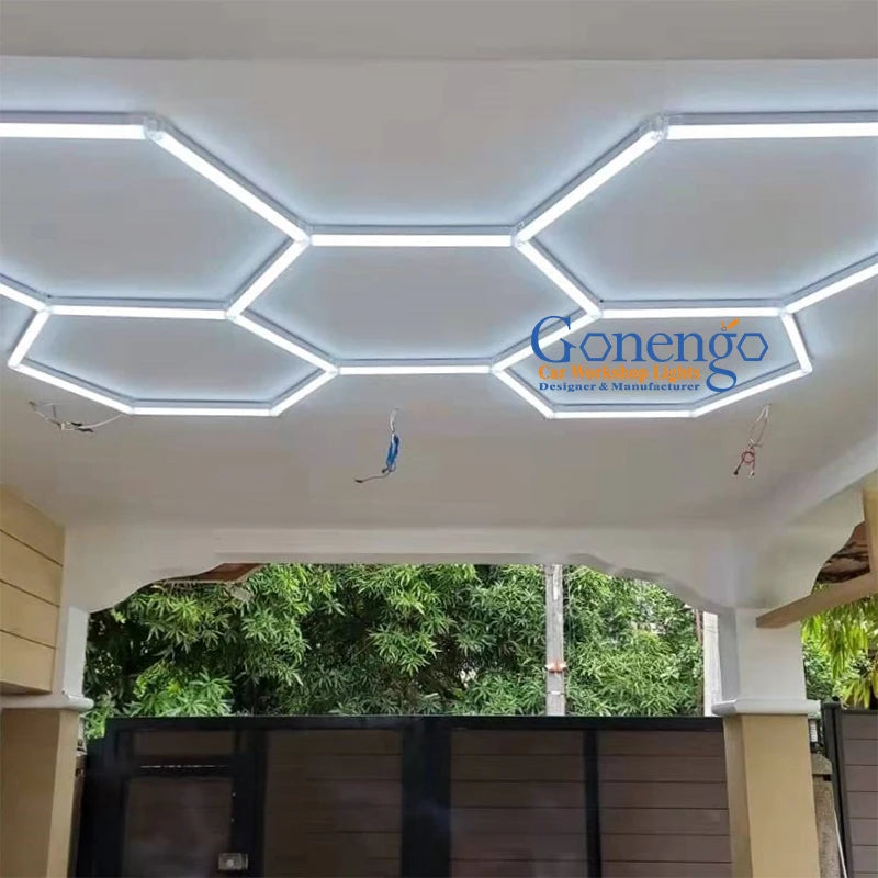 Customizable Shape DIY Hexagonal LED Light Led Workshop Garage Lamp Maintenance Bay Lighting Inspection Detailing Light