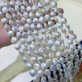 High Quality Natural Fresh Water Pearl Stands Round Coin Shape Strand Loose Beads for DIY Women Necklace Making