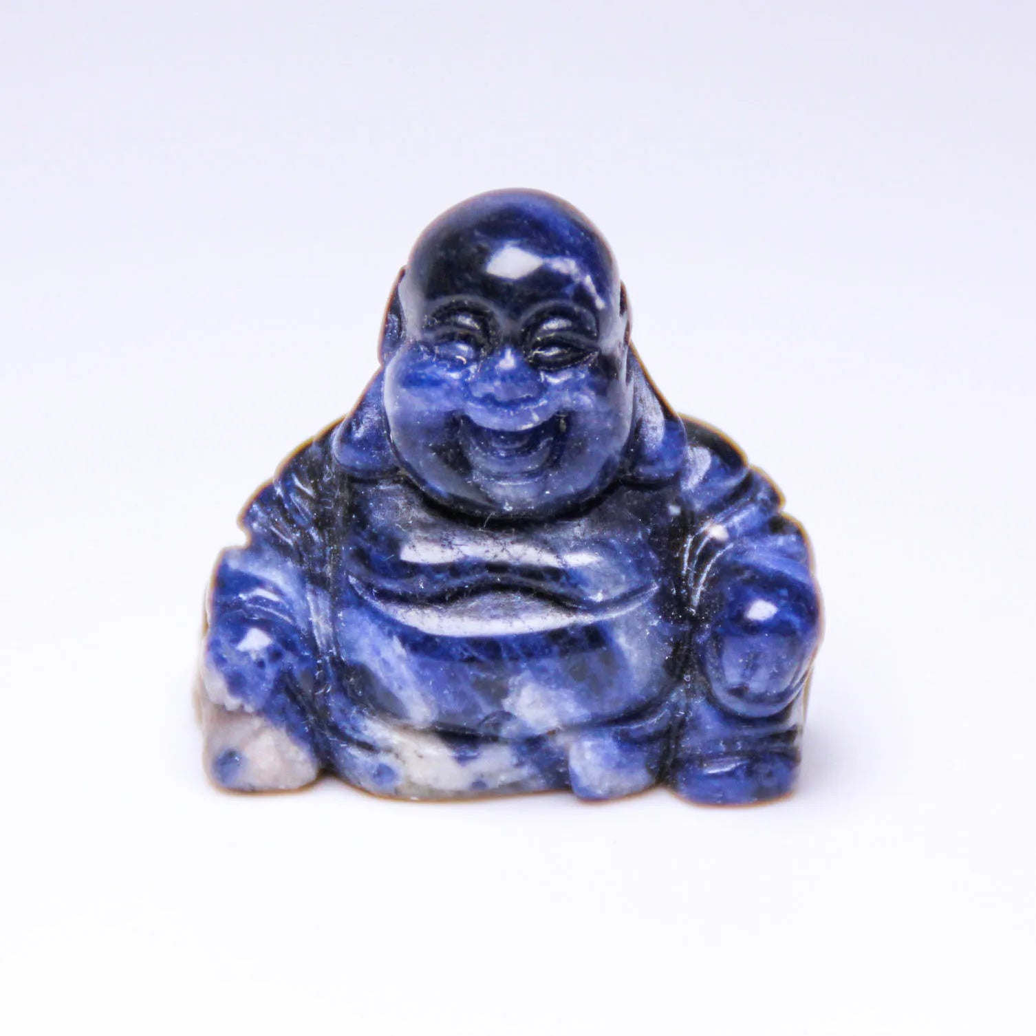 DIY Natural Crystal Quartz Healing Carvings: Sodalite Healing Buddha Carving for Sale Crafts