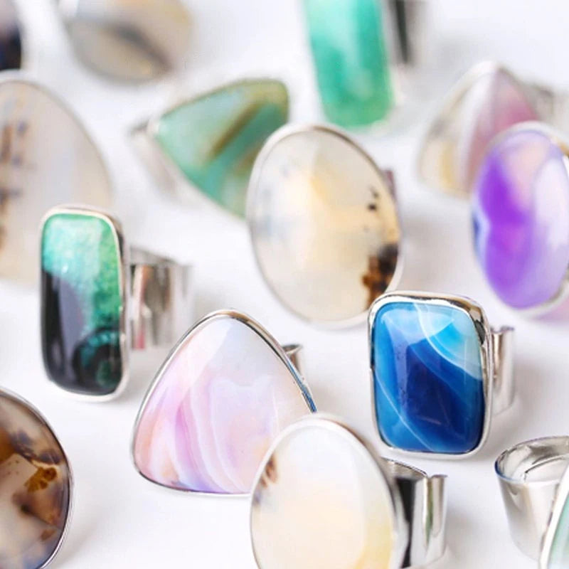 Wholesale Beautiful Natural Agate Stone Ring
