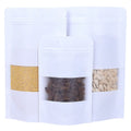 White Stand up Metallized Kraft Paper Aluminum Foil Laminated Resealable Ziplock Food Packaging Pouches Bags