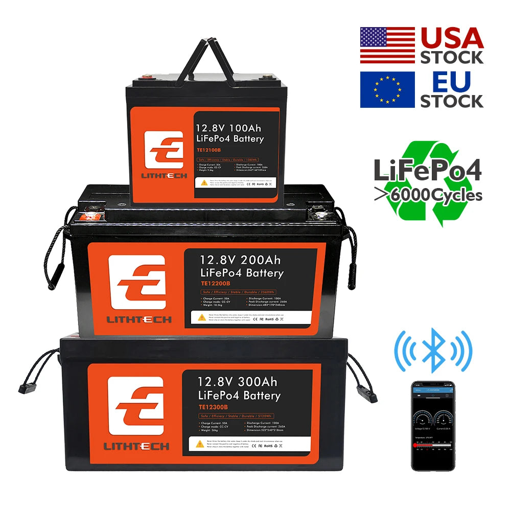 102ah Lithium 200A 100A BMS Solar Battery Lifepo4 Battery 12V 24V 48V Lithium Battery Pack Solaire Lifepo4 Lithium 12V 200Ah