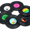Custom Record Coaster Retro Vinyl Record Coaster Plastic Record Cup Mat With Silicone