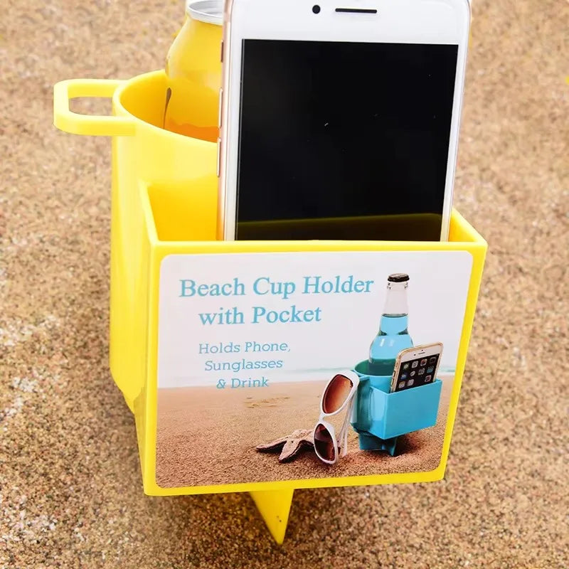 Helen STB-01 Summer Beach Cup Holder Pocket Eco-Friendly Plastic Holder for Water Bottles Portable Multi-Functional Design