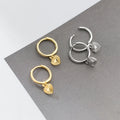 S925 Sterling Silver Sweet Heart Hoop Earring Simple 18K Gold Plated Earrings Fashion Jewelry Earrings Women