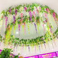 Wholesale Artificial Hanging Vine Hanging Silk Wisteria Flowers for Wedding Home Decor