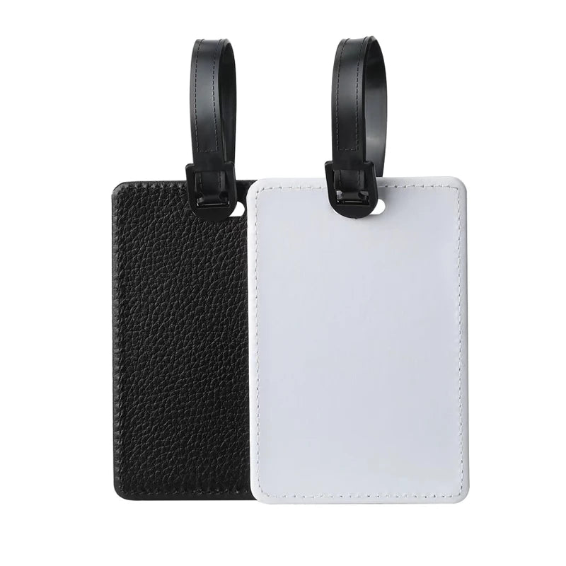 Hot Sales Blank Sublimation PU Leather Luggage Tag Heat Press Photo Printing Travel Luggage Tags