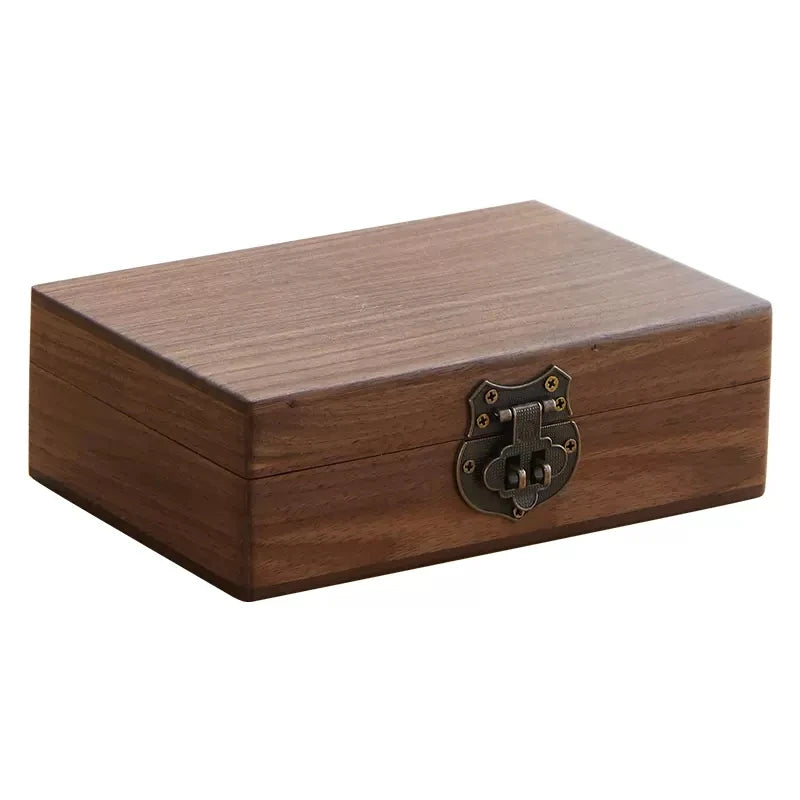 Polished Natural Wood Eco-Friendly Multifunction Desktop Storage Organizer Solid Wood Storage Box