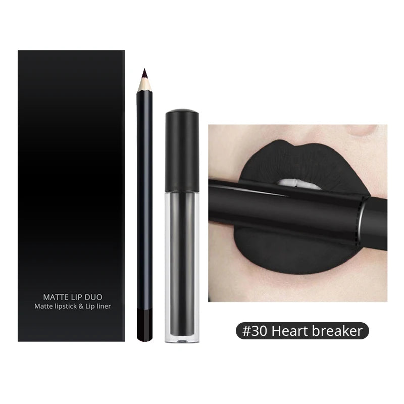 OEM Custom Logo Lip Makeup Combo Lipliner Lipstick Set Moisturizing Lasting High Gloss Creamy Glossy Lipstick Set Private Label