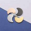 BASQUESUN Hot Selling Mirror Stainless Steel Crescent DIY Single Hole Laser logo Pendant Accessory