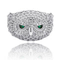 Drop Shipping Owl Shape Animal Rings Iced Ring Hip Hop Rapper Gemstone Jewelry for Men 14k Gold Plated Cz Stone Rings