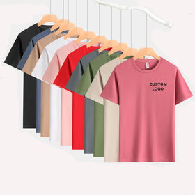 Custom Logo Printed Cotton O-Neck Regular Fit Eco-Friendly Quick Dry Anti-Wrinkle Black T-shirt Blank Men