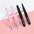 Private Label 4pcs Eyebrows Tweezers Kit Professional Tweezers Set for Ingrown Hair Facial Hair Removal(Black&Pink) MegaBDM